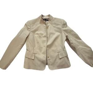 Anne Klein Blazer Womens 12 Tan Cotton Stretch Career Jacket